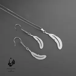 نیم ست نقره طرح پر