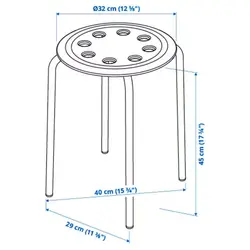 چهارپایه ایکیا سفید مدل MARIUS