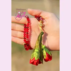تسبیح کریستالی گلدار