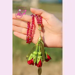 تسبیح کریستالی گلدار