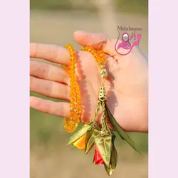 تسبیح کریستالی گلدار