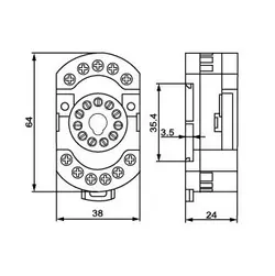 رله چهار گوش 230 ولت AC سه کنتاکت (Finder(60.13