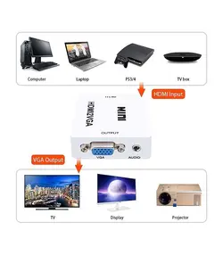 مبدل HDMI به VGA وی نت مدل MINI به همراه کابل صدا مدل V-COHD2VGAM