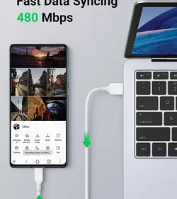 کابل شارژ میکرو یو اس بی 120 واتی بیبوشی مدل Biboshi 120W Micro USB Charging Cable A16