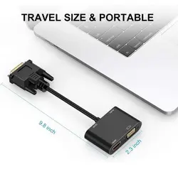 مبدل DVI به HDMI و VGA با صدا مدل DVI To HDMI VGA With Audio HT0101