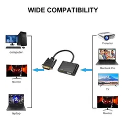 مبدل DVI به HDMI و VGA با صدا مدل DVI To HDMI VGA With Audio HT0101