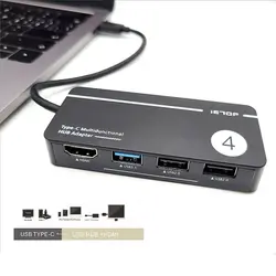 هاب Type-c به HDMI و USB آی ای تاپ مدل IETOP Adapter Type C To HDMI, USB3 TUH-306