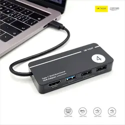 تبدیل Type-c به HDMI و USB-3 آی ای تاپ مدل IETOP Adapter Type C To HDMI, USB3 TUH-311