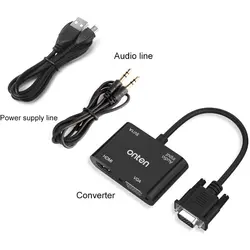 تبدیل vga به hdmi و vga پاوردار اونتن مدل Onten OTN-5138HV VGA to FHD HDMI + VGA