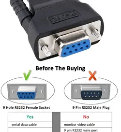 کابل سریال RS232 دیتک مدل dt-9005c DTECH 1.5 ft Straight Through Serial DB9 Cable Female to Female 9 Pin