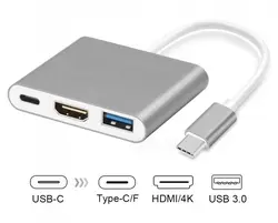 تبدیل Type-C به HDMI و USB3.0 و Type-C