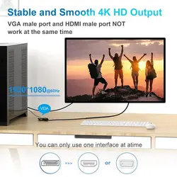 مبدل HDMI به VGA و HDMI با  کابل صدا مدل HDMI To HDMI and VGA Splitter With Audio HT090