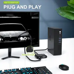 مبدل VGA به HDMI و VGA مدل VGA To HDMI VGA Adapter HT080