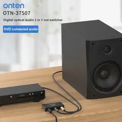 سوئیچ صدا 3 به 1 اونتن پاوردار مدل Onten 37507 Digital Optical Audio 3 In 1 Out Switcher