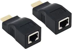 اکستندر hdmi  با کابل شبکه 30 متر  HDMI Extender Over CAT5e/6 Network Ethernet Adapter