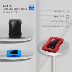 هارد اکسترنال ای دیتا مدل HD330 ظرفیت 1 ترابایتADATA HD330 External Hard Drive 1TB