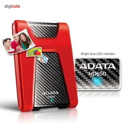 هارددیسک اکسترنال ای دیتا مدل دش‌درایو دیوربل HD650 ظرفیت 2 ترابایتAdata DashDrive Durable HD650 External HDD - 2TB