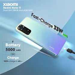 گوشی موبایل شیائومی مدل Redmi Note 11 دو سیم‌ کارت ظرفیت 128 گیگابایت و رم 6 گیگابایتXiaomi Redmi Note 11 Dual SIM 128GB And 6GB RAM Mobile Phone