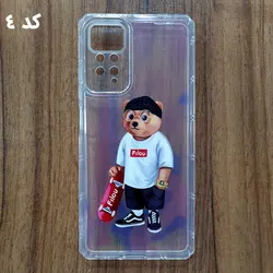 قاب ژله ای شفاف محافظ لنز دار خرسی موبایل شیائومی Redmi Note 11