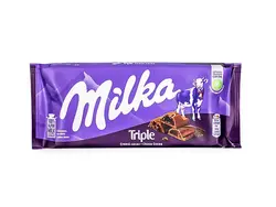 MILKA- شکلات کاکائویی با سه مغز مختلف 90 گرم میلکا