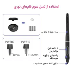 مانیتور طراحی و قلم نوری هویون با پایه مدل Kamvas Pro 16 (2.5K)