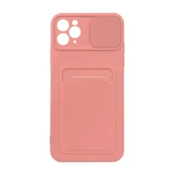 قاب گوشی اپل Iphone 11 pro سیلیکونی جا کارتی دار محافظ لنز دار کشویی