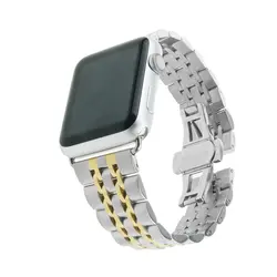 بند فلزی مدل ۷ Bead مناسب برای اپل واچ سایز ۳۸ / ۴۰ / ۴۱ میلی‌متری