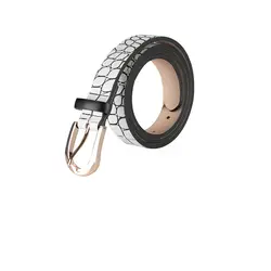 کمربند زنانه زبانه دار چرم کروکو مدل آدری