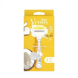 تیغ اصلاح ژیلت مدل Venus OLAY Comfortglide Coconut به همراه 2 تیغ یدک