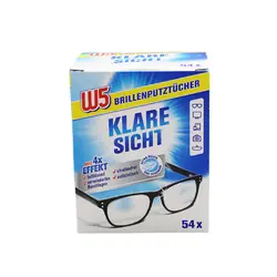 دستمال مرطوب تمیز کننده عینک W5 بسته 54 عددی