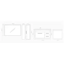 فول ست روشویی کابینتی لوتوس جنس pvc مدل Mila-900