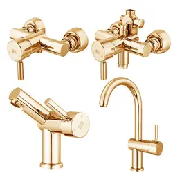 ست 4 تکه شیرآلات کلار مدل آبشار طلایی