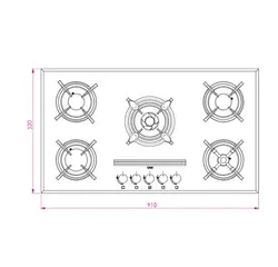اجاق گاز صفحه ای شیشه ای کن مدل CG 8505