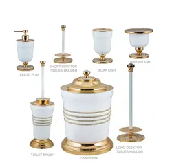 ست اکسسوری سرویس بهداشتی 5تکه DORITA مدلSHELVY CRYSTAL
