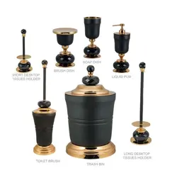 ست اکسسوری سرویس بهداشتی 5تکه DORITA مدلSHELVY CRYSTAL