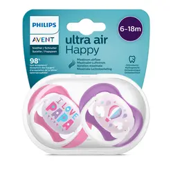 پستانک 2 عددی 18-6 ماه ارتودنسی فیلیپس اونت Philips Avent طرح I Love Papa