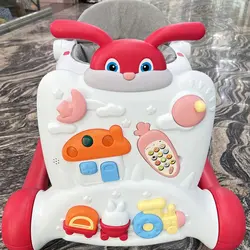 واکر و روروئک موزیکال چندکاره کودک برند تویوفان Toyofun مدل خرگوشی رنگ بندی