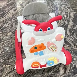 واکر و روروئک موزیکال چندکاره کودک برند تویوفان Toyofun مدل خرگوشی رنگ بندی