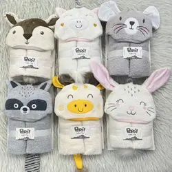 حوله دورپیچ کلاه دار نوزاد و کودک برند پاپو Papo مناسب بدو تولد تا 3 سالگی