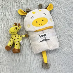 حوله دورپیچ کلاه دار نوزاد و کودک برند پاپو Papo مناسب بدو تولد تا 3 سالگی