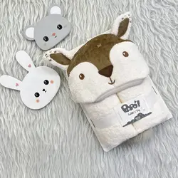 حوله دورپیچ کلاه دار نوزاد و کودک برند پاپو Papo مناسب بدو تولد تا 3 سالگی