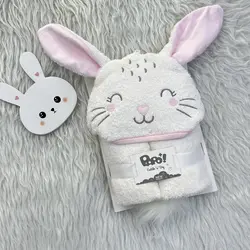 حوله دورپیچ کلاه دار نوزاد و کودک برند پاپو Papo مناسب بدو تولد تا 3 سالگی