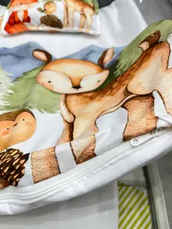 سرویس خواب کودک و نوزاد سه تکه مسافرتی طرح روباه و آهو