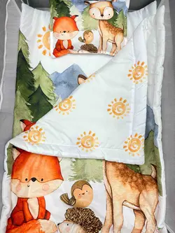 سرویس خواب کودک و نوزاد سه تکه مسافرتی طرح روباه و آهو