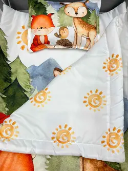 سرویس خواب کودک و نوزاد سه تکه مسافرتی طرح روباه و آهو
