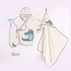 ست حوله کودک و نوزاد پنج تکه طرح کروکدیل برند پاپو Papo