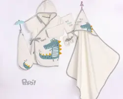 ست حوله کودک و نوزاد پنج تکه طرح کروکدیل برند پاپو Papo