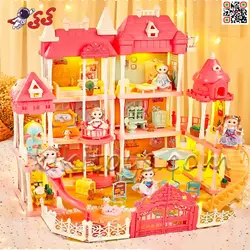 قصر و خانه باربی اسباب بازی سه طبقه موزیکال دخترانه 6675 DIY CASTLE VILLA