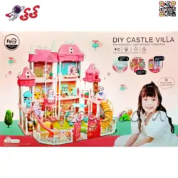 قصر و خانه باربی اسباب بازی سه طبقه موزیکال دخترانه 6675 DIY CASTLE VILLA