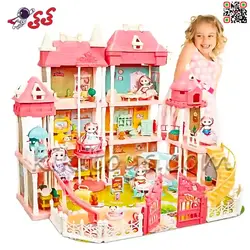 قصر و خانه باربی اسباب بازی سه طبقه موزیکال دخترانه 6675 DIY CASTLE VILLA